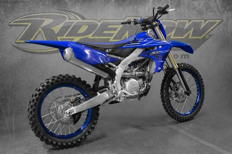 Blue Dirt Bike: Yamaha YZ250F at RideNow's Display