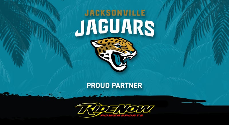 RideNow Powersports and Jacksonville Jaguars logo signifying their exciting partnership