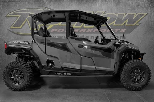 Gray Side by Side (UTV): Polaris General XP 4 1000 Deluxe on Display at RideNow