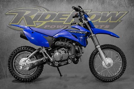 Blue Yamaha TT-R110E Kids Dirt Bike, a Thrilling Off-Road Adventure for Young Riders