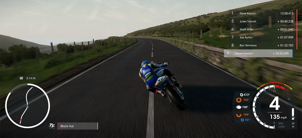 Realistic graphics in motorcycle racing video game